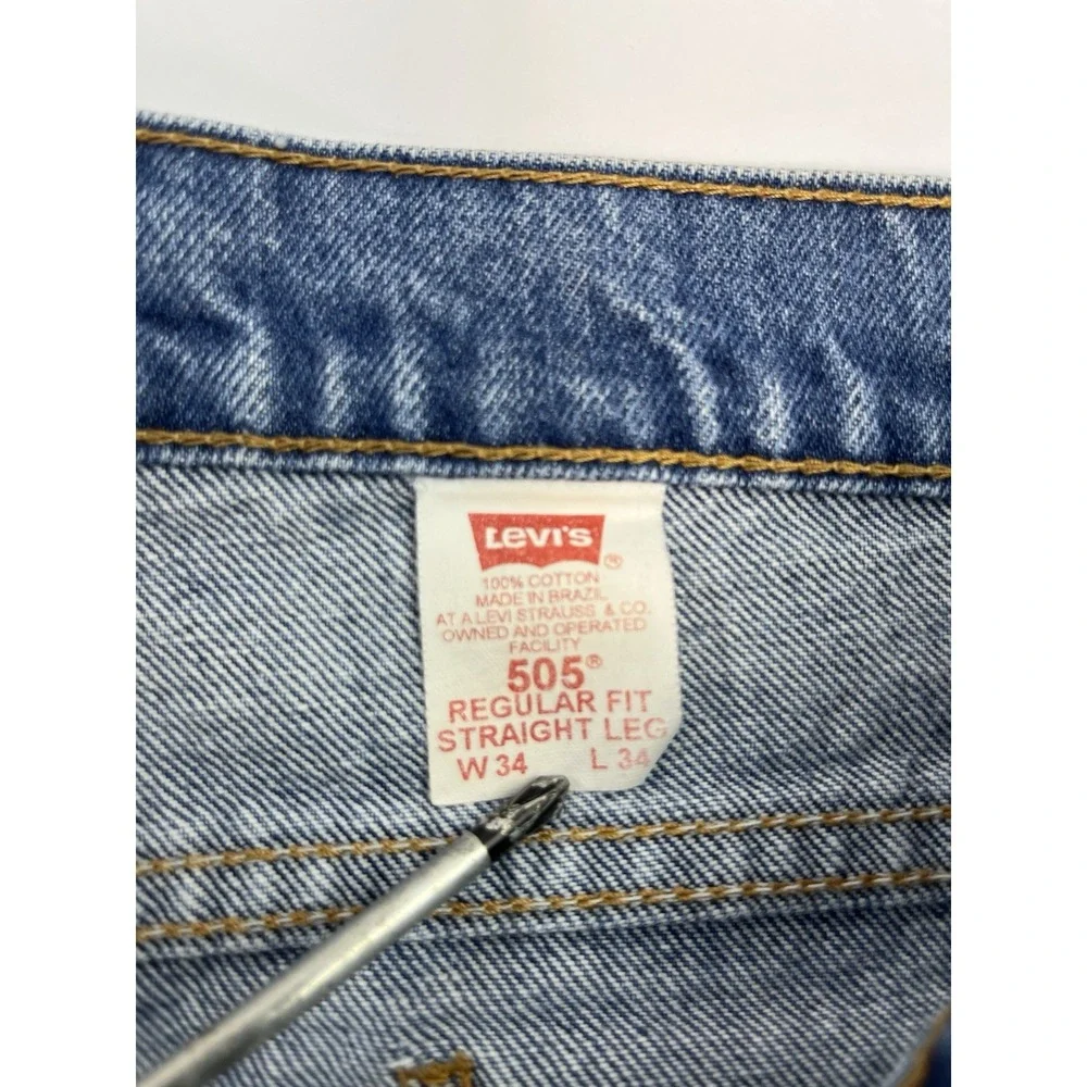 Vintage Levi's 505 Orange Tab Jeans Regular Fit Straight Leg Men's Size 34x34